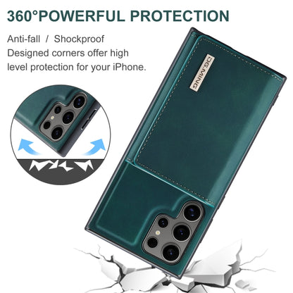 For Samsung Galaxy S24 Ultra 5G DG.MING M1 Series 3-Fold Multi Card Wallet + Magnetic Phone Case(Green) - Galaxy S24 Ultra 5G Cases by DG.MING | Online Shopping UK | buy2fix