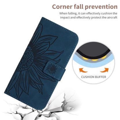 For Xiaomi 13T / 13T Pro Skin Feel Sun Flower Embossed Flip Leather Phone Case with Lanyard(Inky Blue) - Xiaomi Cases by buy2fix | Online Shopping UK | buy2fix