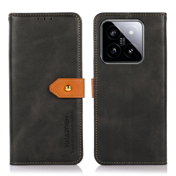 For Xiaomi 14 KHAZNEH Cowhide Texture Flip Leather Phone Case(Black) - 14 Cases by buy2fix | Online Shopping UK | buy2fix