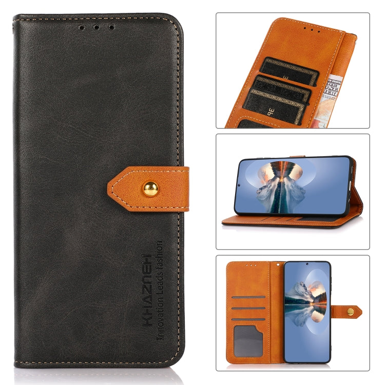 For Xiaomi Redmi Note 13 5G Global KHAZNEH Cowhide Texture Flip Leather Phone Case(Black) - Note 13 Cases by buy2fix | Online Shopping UK | buy2fix