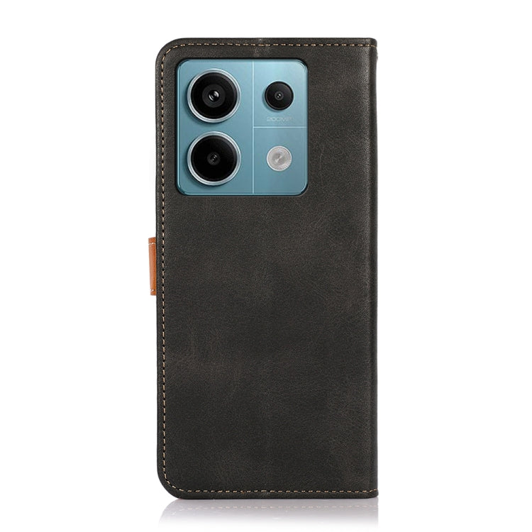 For Xiaomi Redmi Note 13 5G Global KHAZNEH Cowhide Texture Flip Leather Phone Case(Black) - Note 13 Cases by buy2fix | Online Shopping UK | buy2fix