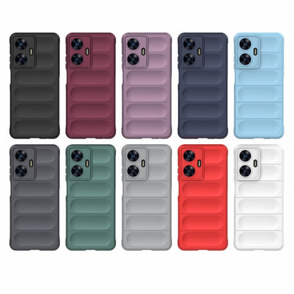 For Realme C55 4G Magic Shield TPU + Flannel Phone Case(White) - Realme Cases by buy2fix | Online Shopping UK | buy2fix