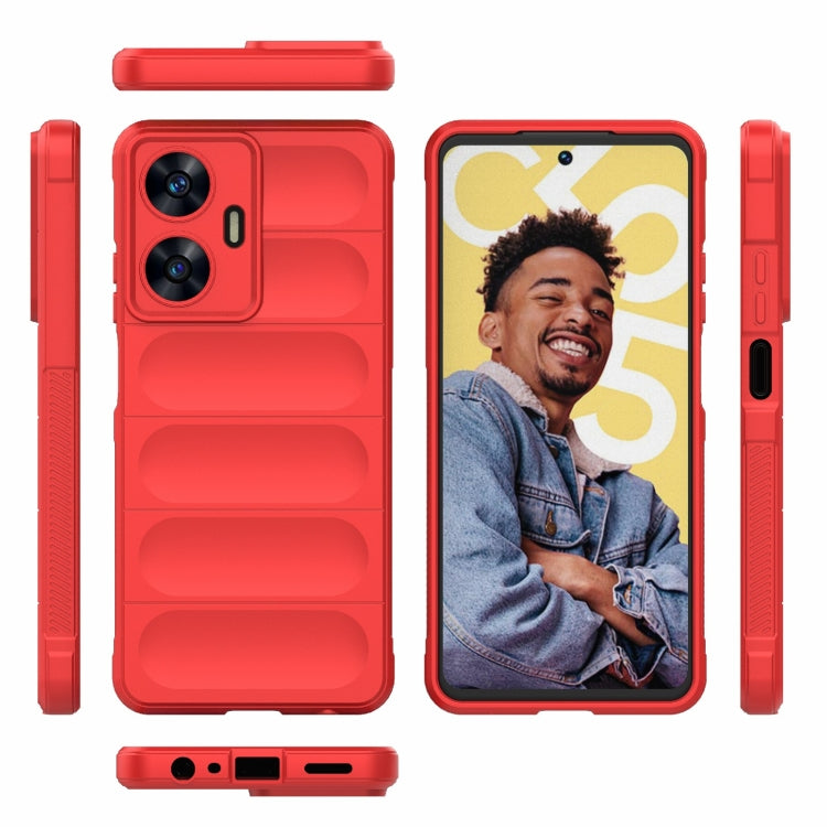 For Realme C55 4G Magic Shield TPU + Flannel Phone Case(Purple) - Realme Cases by buy2fix | Online Shopping UK | buy2fix