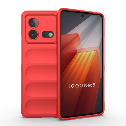 For vivo iQOO Neo8 Magic Shield TPU + Flannel Phone Case(Red) - vivo Cases by buy2fix | Online Shopping UK | buy2fix