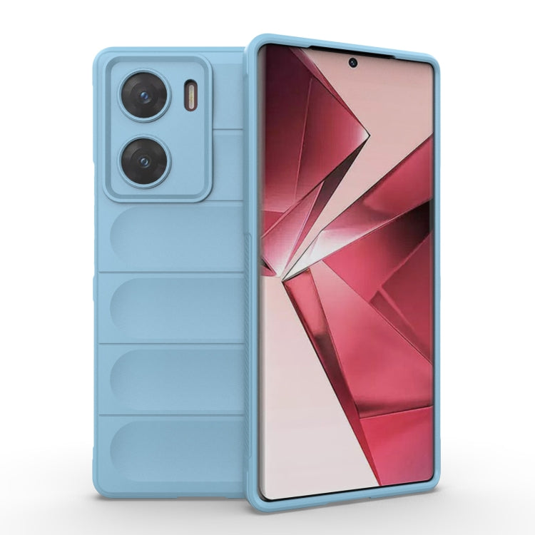 For vivo V29e 4G Global Magic Shield TPU + Flannel Phone Case(Light Blue) - vivo Cases by buy2fix | Online Shopping UK | buy2fix