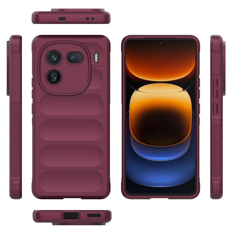 For vivo iQOO 12 5G Magic Shield TPU + Flannel Phone Case(Wine Red) - iQOO 12 Cases by buy2fix | Online Shopping UK | buy2fix
