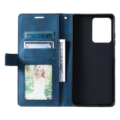 For Redmi Note 12 5G Skin Feel Splicing Leather Phone Case(Blue) - Xiaomi Cases by buy2fix | Online Shopping UK | buy2fix