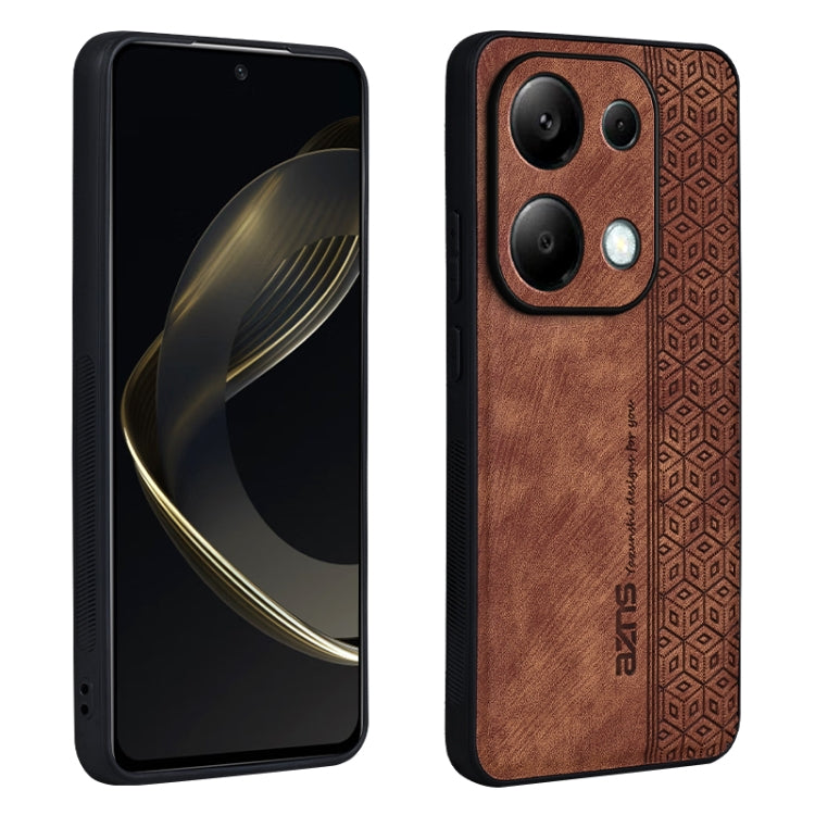 For Xiaomi Redmi Note 13 Pro 4G AZNS 3D Embossed Skin Feel Phone Case(Brown) - Xiaomi Cases by AZNS | Online Shopping UK | buy2fix