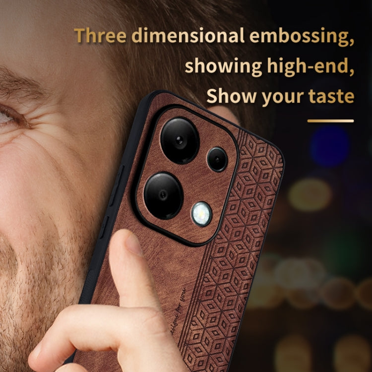 For Xiaomi Redmi Note 13 Pro 4G AZNS 3D Embossed Skin Feel Phone Case(Brown) - Xiaomi Cases by AZNS | Online Shopping UK | buy2fix