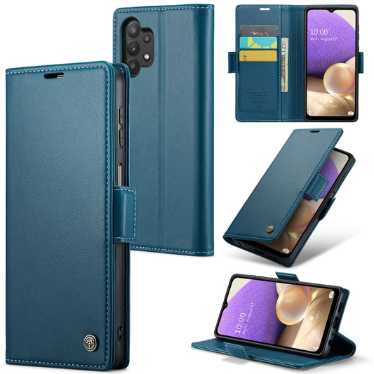 For Samsung Galaxy A32 5G / M32 5G CaseMe 023 Butterfly Buckle Litchi Texture RFID Anti-theft Leather Phone Case(Blue) - Galaxy Phone Cases by CaseMe | Online Shopping UK | buy2fix