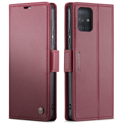 For Samsung Galaxy A71 4G CaseMe 023 Butterfly Buckle Litchi Texture RFID Anti-theft Leather Phone Case(Wine Red) - Galaxy Phone Cases by CaseMe | Online Shopping UK | buy2fix