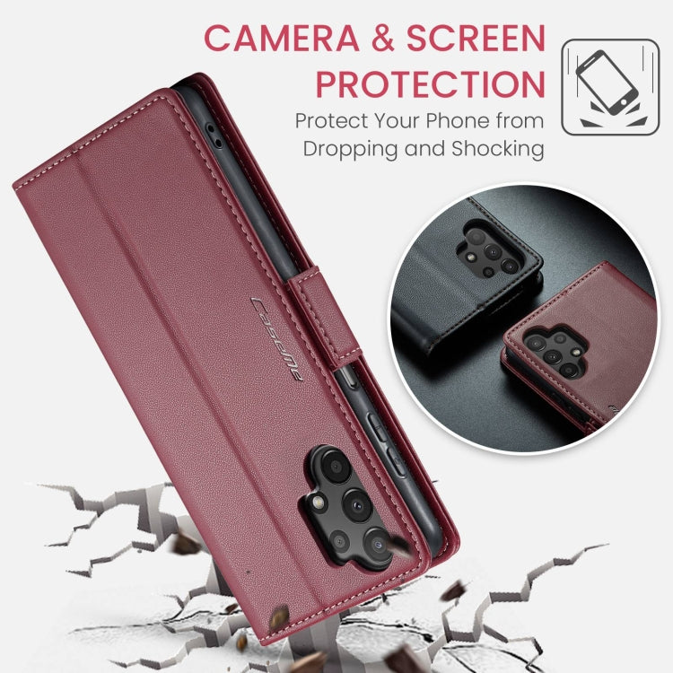 For Samsung Galaxy A13 4G/5G/A04s/A04/M13 5G CaseMe 023 Butterfly Buckle Litchi Texture RFID Anti-theft Leather Phone Case(Wine Red) - Galaxy Phone Cases by CaseMe | Online Shopping UK | buy2fix