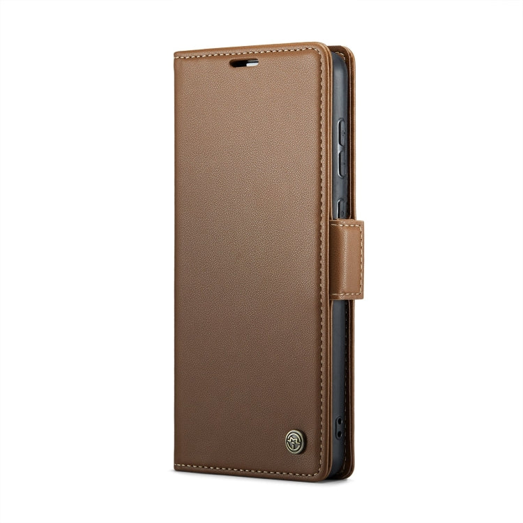 For Samsung Galaxy A70/A70s CaseMe 023 Butterfly Buckle Litchi Texture RFID Anti-theft Leather Phone Case(Brown) - Galaxy Phone Cases by CaseMe | Online Shopping UK | buy2fix