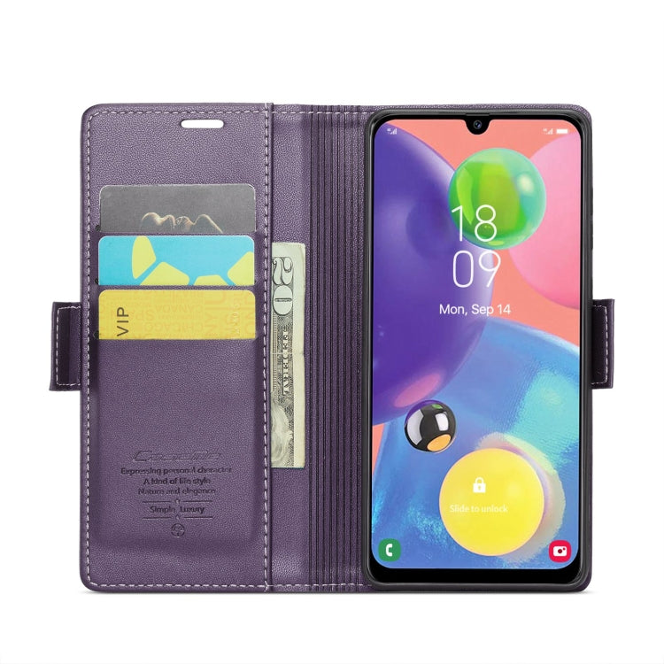 For Samsung Galaxy A70/A70s CaseMe 023 Butterfly Buckle Litchi Texture RFID Anti-theft Leather Phone Case(Pearly Purple) - Galaxy Phone Cases by CaseMe | Online Shopping UK | buy2fix