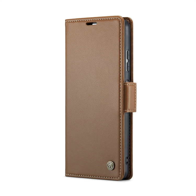 For Xiaomi Redmi Note 12 4G Global CaseMe 023 Butterfly Buckle Litchi Texture RFID Anti-theft Leather Phone Case(Brown) - Xiaomi Cases by CaseMe | Online Shopping UK | buy2fix