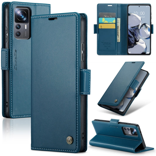 For Xiaomi 12T /12T Pro/Redmi K50 Ultra CaseMe 023 Butterfly Buckle Litchi Texture RFID Anti-theft Leather Phone Case(Blue) - Xiaomi Cases by CaseMe | Online Shopping UK | buy2fix