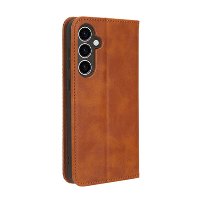 For Samsung Galaxy S23 FE 5G Magnetic Buckle Retro Texture Leather Phone Case(Brown) - Galaxy S23 FE 5G Cases by buy2fix | Online Shopping UK | buy2fix