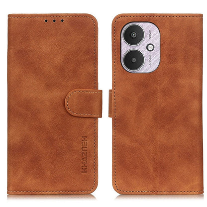 For Xiaomi Redmi 13C KHAZNEH Retro Texture Flip Leather Phone Case(Brown) - 13C Cases by buy2fix | Online Shopping UK | buy2fix