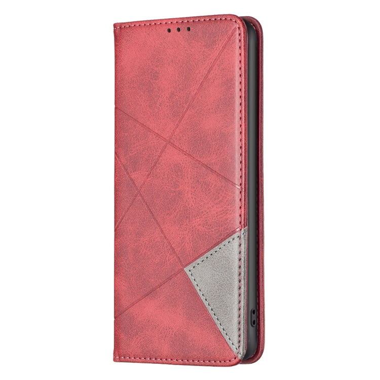 For Xiaomi Redmi K70 / K70 Pro Rhombus Texture Magnetic Leather Phone Case(Red) - K70 Pro Cases by buy2fix | Online Shopping UK | buy2fix