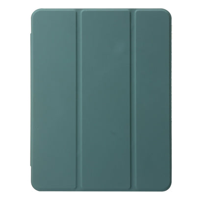 For iPad Air 13 2024 Clear Acrylic 3-Fold Leather Tablet Case(Dark Green) - iPad Air 13 2024 Cases by buy2fix | Online Shopping UK | buy2fix