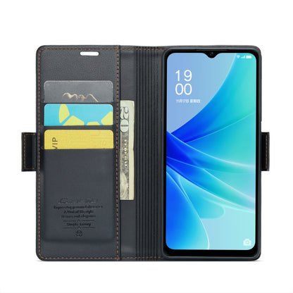 For OPPO A77s CaseMe 023 Butterfly Buckle Litchi Texture RFID Anti-theft Leather Phone Case(Black) - OPPO Cases by CaseMe | Online Shopping UK | buy2fix