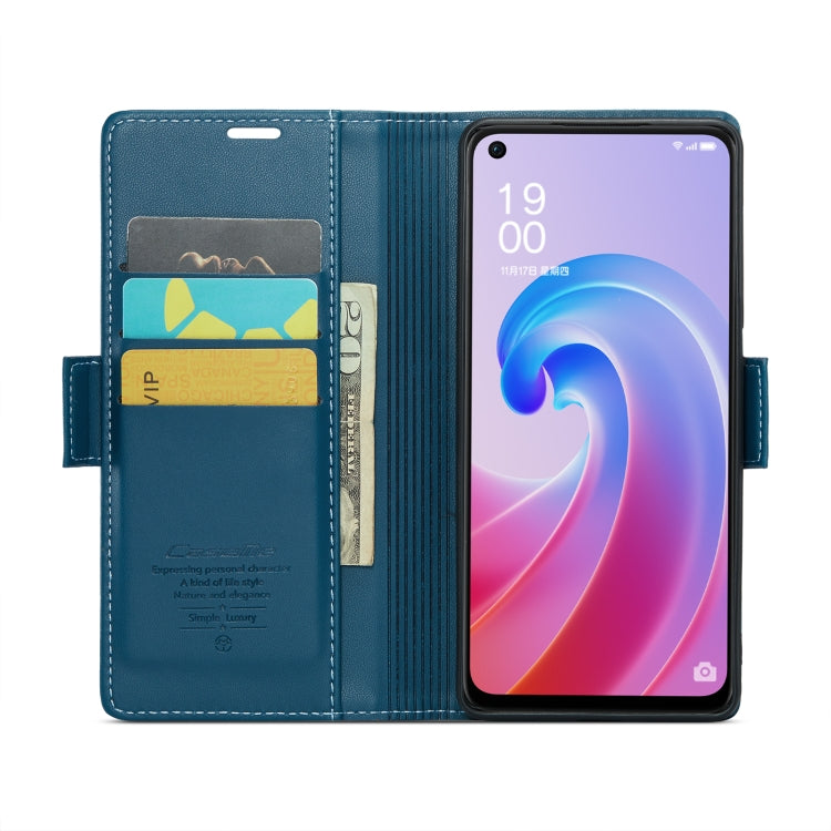 For OPPO A96 4G Global/A36 4G/K10 4G/A76 4G CaseMe 023 Butterfly Buckle Litchi Texture RFID Anti-theft Leather Phone Case(Blue) - OPPO Cases by CaseMe | Online Shopping UK | buy2fix