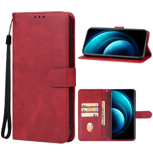 For vivo X100 Leather Phone Case(Red) - X100 Cases by buy2fix | Online Shopping UK | buy2fix