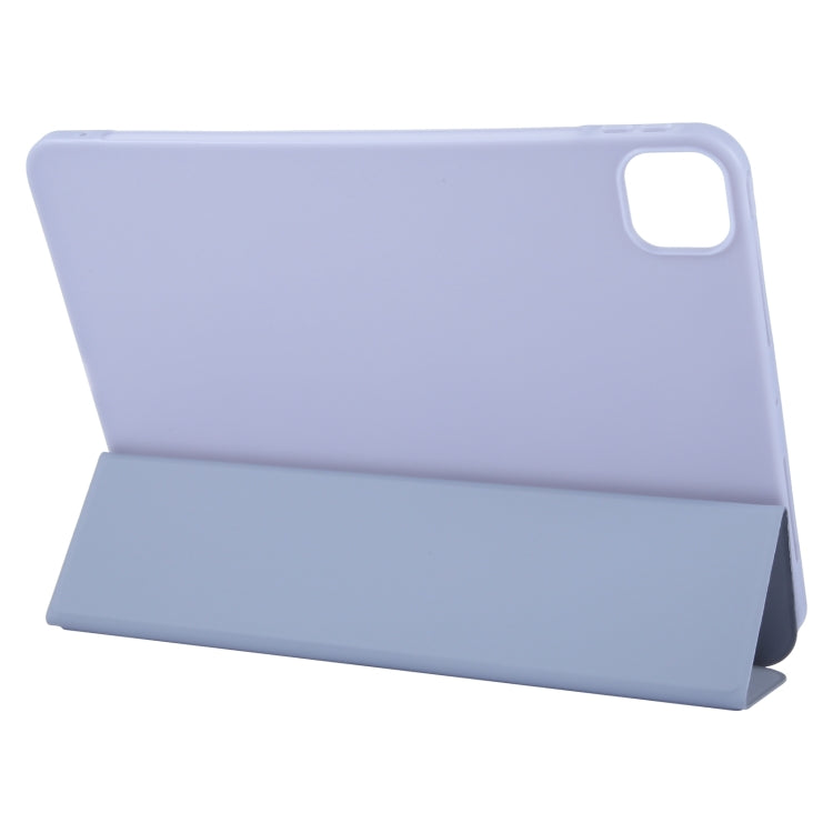 For iPad Pro 13 2024 GEBEI 3-folding Holder Shockproof Flip Leather Tablet Case(Light Purple) - iPad Pro 13 2024 Cases by GEBEI | Online Shopping UK | buy2fix