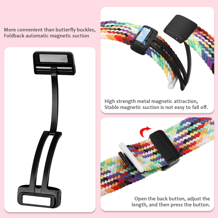 Magnetic Fold Clasp Woven Watch Band For Apple Watch 5 44mm(Rainbow Color) - Watch Bands by buy2fix | Online Shopping UK | buy2fix