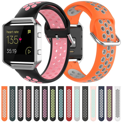 For Fitbit Versa 2 / Versa / Versa Lite / Blaze 23mm Sports Two Colors Silicone Replacement Strap Watchband(Black Red) - Watch Bands by buy2fix | Online Shopping UK | buy2fix