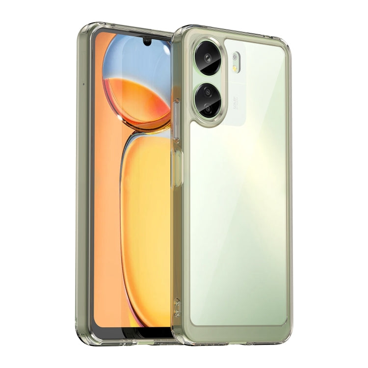 For Xiaomi Redmi 13C 4G Colorful Series Acrylic Hybrid TPU Phone Case(Transparent Grey) - 13C Cases by buy2fix | Online Shopping UK | buy2fix