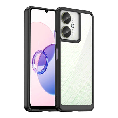 For Xiaomi Poco C65 Colorful Series Acrylic Hybrid TPU Phone Case(Black) - Xiaomi Cases by buy2fix | Online Shopping UK | buy2fix