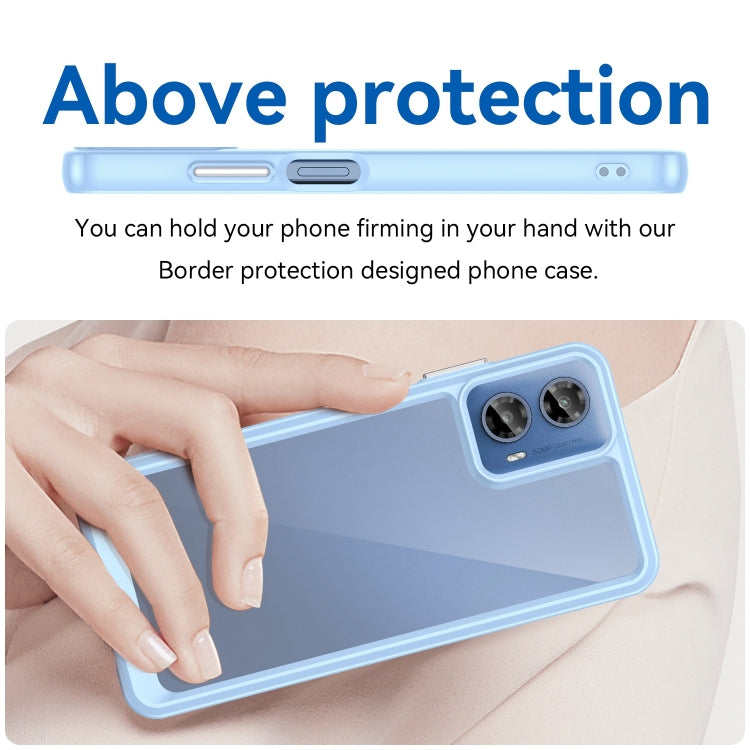 For Motorola Moto G34 Colorful Series Acrylic Hybrid TPU Phone Case(Blue) - Motorola Cases by buy2fix | Online Shopping UK | buy2fix