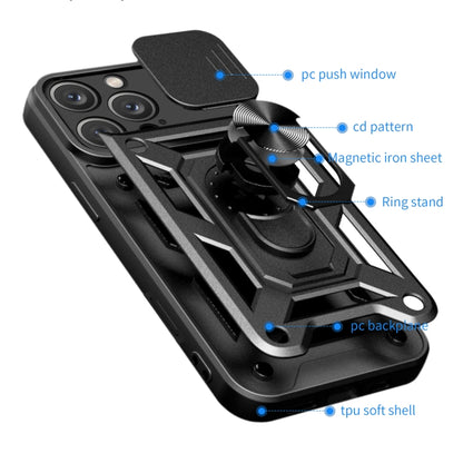 For iPhone 16 Pro Max Sliding Camera Cover Design TPU+PC Phone Case(Black) - iPhone 16 Pro Max Cases by buy2fix | Online Shopping UK | buy2fix