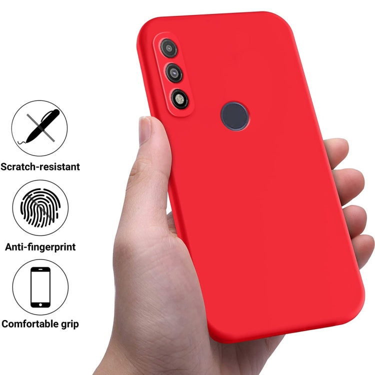 For Motorola G Pure 4G Pure Color Liquid Silicone Shockproof Phone Case(Red) - Motorola Cases by buy2fix | Online Shopping UK | buy2fix