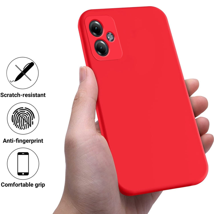 For Motorola Moto G14 Pure Color Liquid Silicone Shockproof Phone Case(Red) - Motorola Cases by buy2fix | Online Shopping UK | buy2fix