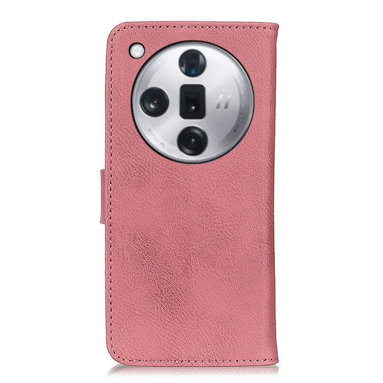 For OPPO Find X7 Pro / Find X7 Ultra KHAZNEH Cowhide Texture Flip Leather Phone Case(Pink) - Find X7 Ultra Cases by buy2fix | Online Shopping UK | buy2fix