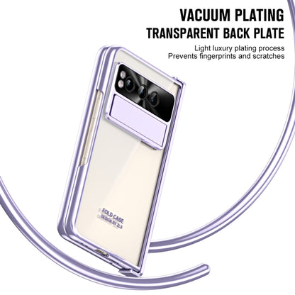 For Google Pixel Fold Integrated Electroplating Folding Phone Case with Hinge(Purple) - Google Cases by buy2fix | Online Shopping UK | buy2fix