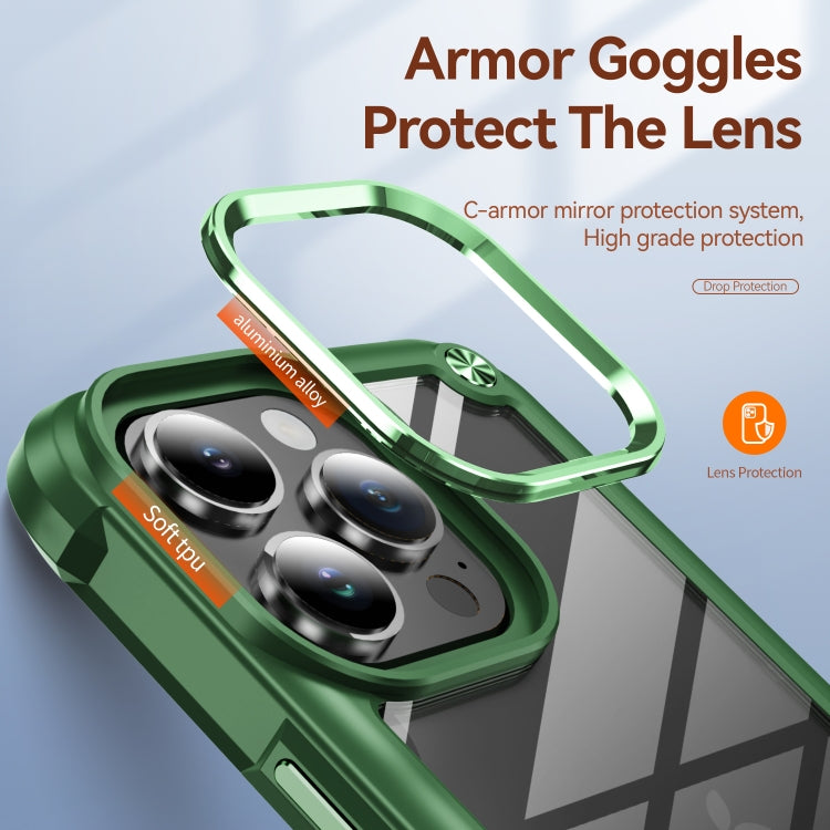 For iPhone 16 Pro TPU + PC Lens Protection Phone Case(Green) - iPhone 16 Pro Cases by buy2fix | Online Shopping UK | buy2fix