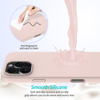 For iPhone 16 Pro Solid Color Silicone Phone Case(Sand Pink) - More iPhone Cases by buy2fix | Online Shopping UK | buy2fix