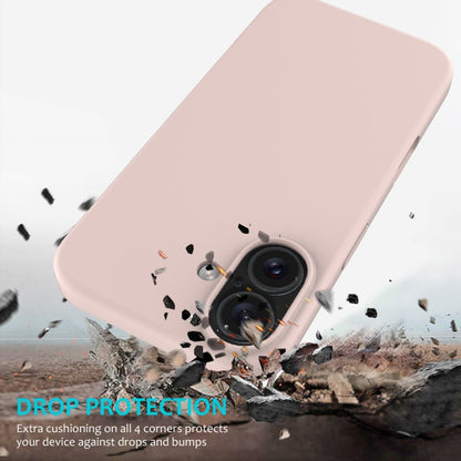 For iPhone 16 Solid Color Silicone Phone Case(Sand Pink) - More iPhone Cases by buy2fix | Online Shopping UK | buy2fix