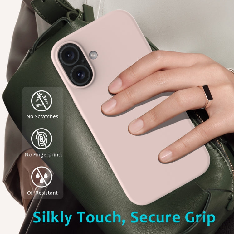 For iPhone 16 Solid Color Silicone Phone Case(Sand Pink) - More iPhone Cases by buy2fix | Online Shopping UK | buy2fix