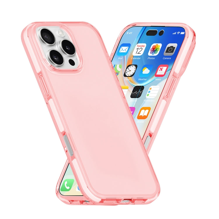 For iPhone 16 Pro Max Two-color Shockproof High Transparency TPU Phone Case(Pink) - iPhone 16 Pro Max Cases by buy2fix | Online Shopping UK | buy2fix