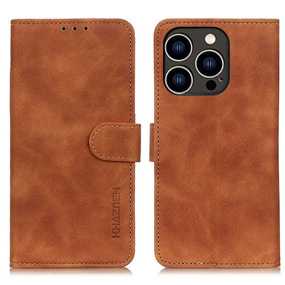 For iPhone 16 Pro KHAZNEH Retro Texture Leather Phone Case(Brown) - iPhone 16 Pro Cases by buy2fix | Online Shopping UK | buy2fix