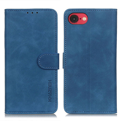 For iPhone 16e KHAZNEH Retro Texture Leather Phone Case(Blue) - iPhone 16e Cases by buy2fix | Online Shopping UK | buy2fix