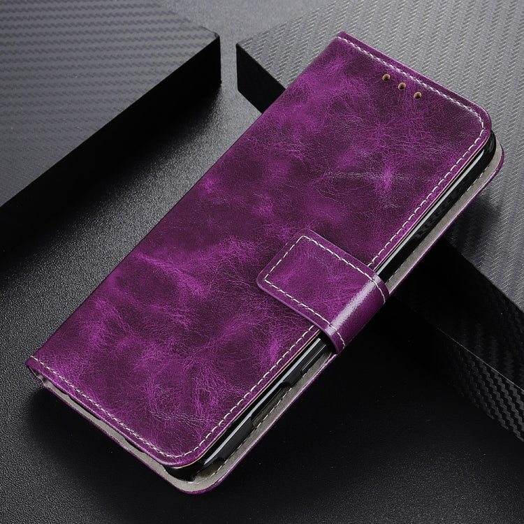 For iPhone 16 Retro Crazy Horse Texture Horizontal Flip Leather Phone Case(Purple) - iPhone 16 Cases by buy2fix | Online Shopping UK | buy2fix