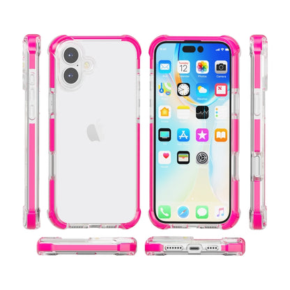 For iPhone 16 Four-corner Shockproof TPU + Acrylic Phone Case(Pink) - iPhone 16 Cases by buy2fix | Online Shopping UK | buy2fix