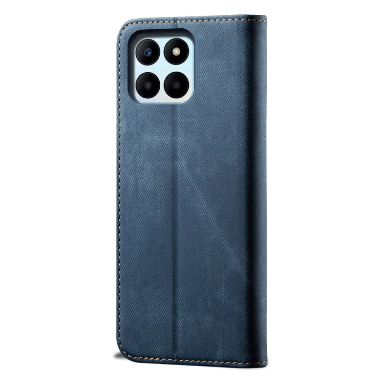 For Honor X8 5G / X6 4G Foreign Denim Texture Flip Leather Phone Case(Blue) - Honor Cases by buy2fix | Online Shopping UK | buy2fix