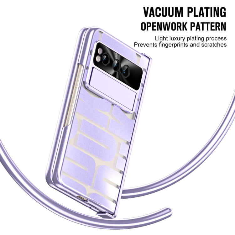 For Google Pixel Fold Integrated Electroplating Folding Phone Case(Purple) - Google Cases by buy2fix | Online Shopping UK | buy2fix