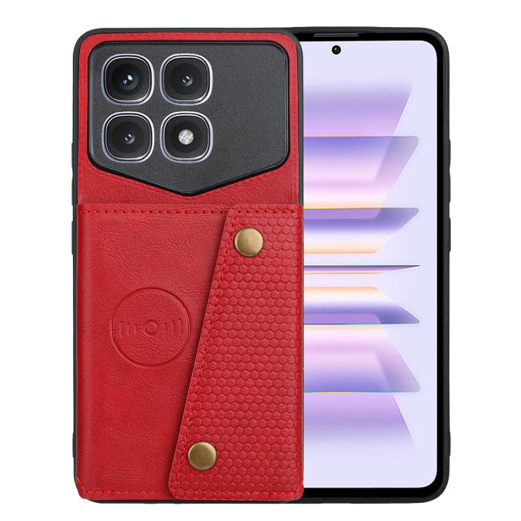 For Xiaomi Redmi K70 Ultra Double Buckle Card Slots Magnetic Phone Case(Red) - Xiaomi Cases by buy2fix | Online Shopping UK | buy2fix